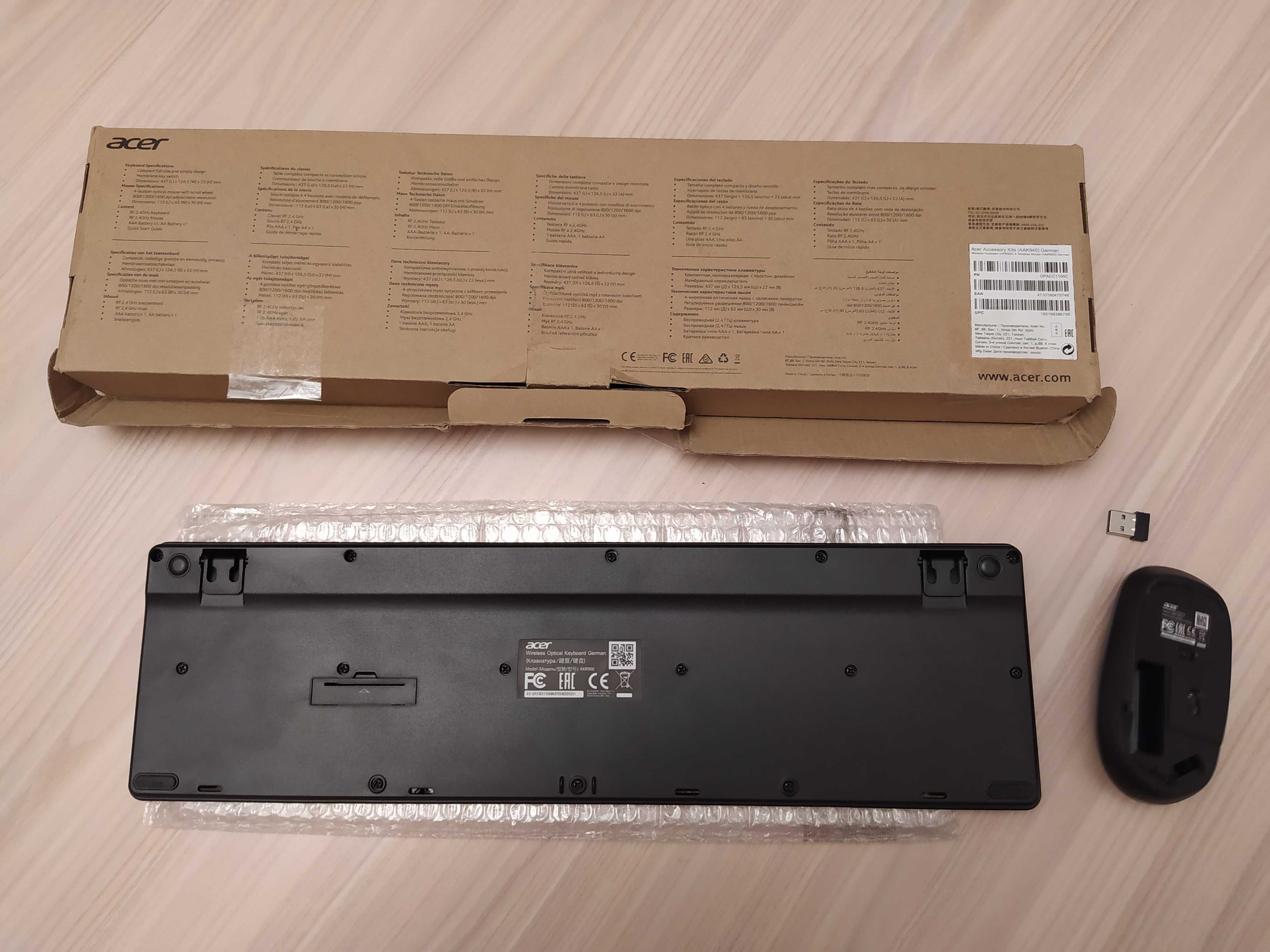 Бездротова клавіатура з мишкою Acer