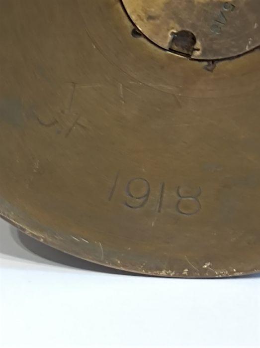 Łuska z moździerza I WŚ. Liege.Antyk grawer.Liege.Militaria.