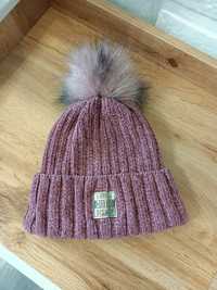 Зимова шапка на дівчинку 52-54 розмір