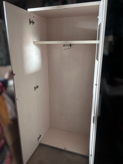 2x Szafa ubraniowa, olcha Komplet szaf, drazek, półki