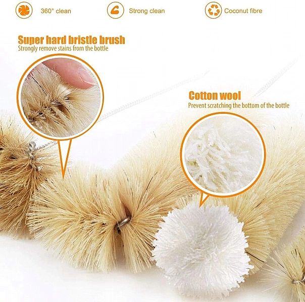 Szczotki do czyszczenia butelek, słoików, kubków, słomek 9 szt. Mastho