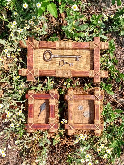 Картины со старинным ключом 1700 г, монетами, наконечниками