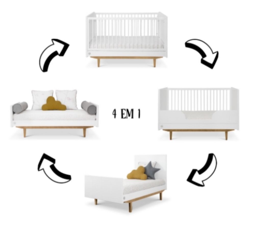 Berço evolutivo convertível 4 em 1