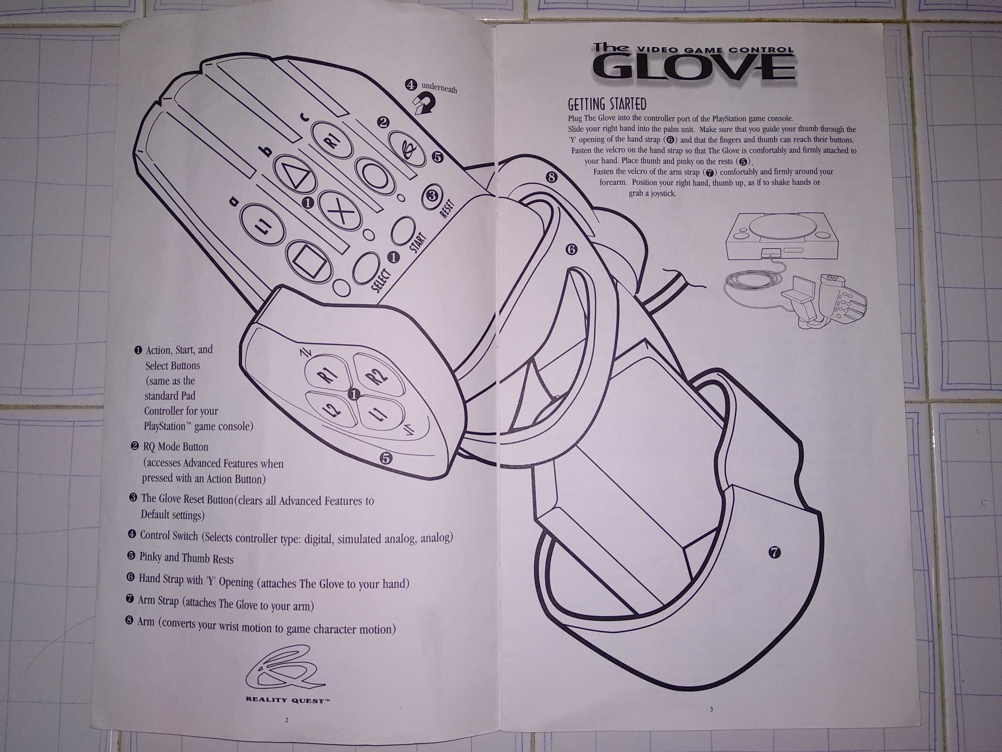 Glove (Luva) PlayStation - Reality Quest - PS1 Video Game Controller
