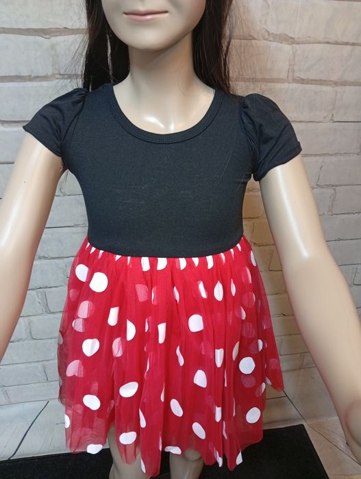 Strój karnawałowy myszka Minnie 98-104 + opaska