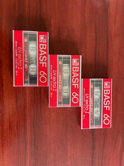 3 kasety BASF LH Extra I 60 – typ I, oryginał Germany