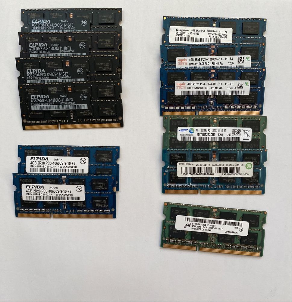 Оперативна пам'ять ноутбука SoDimm DDR3L 1600 DDR3 1333 4Gb