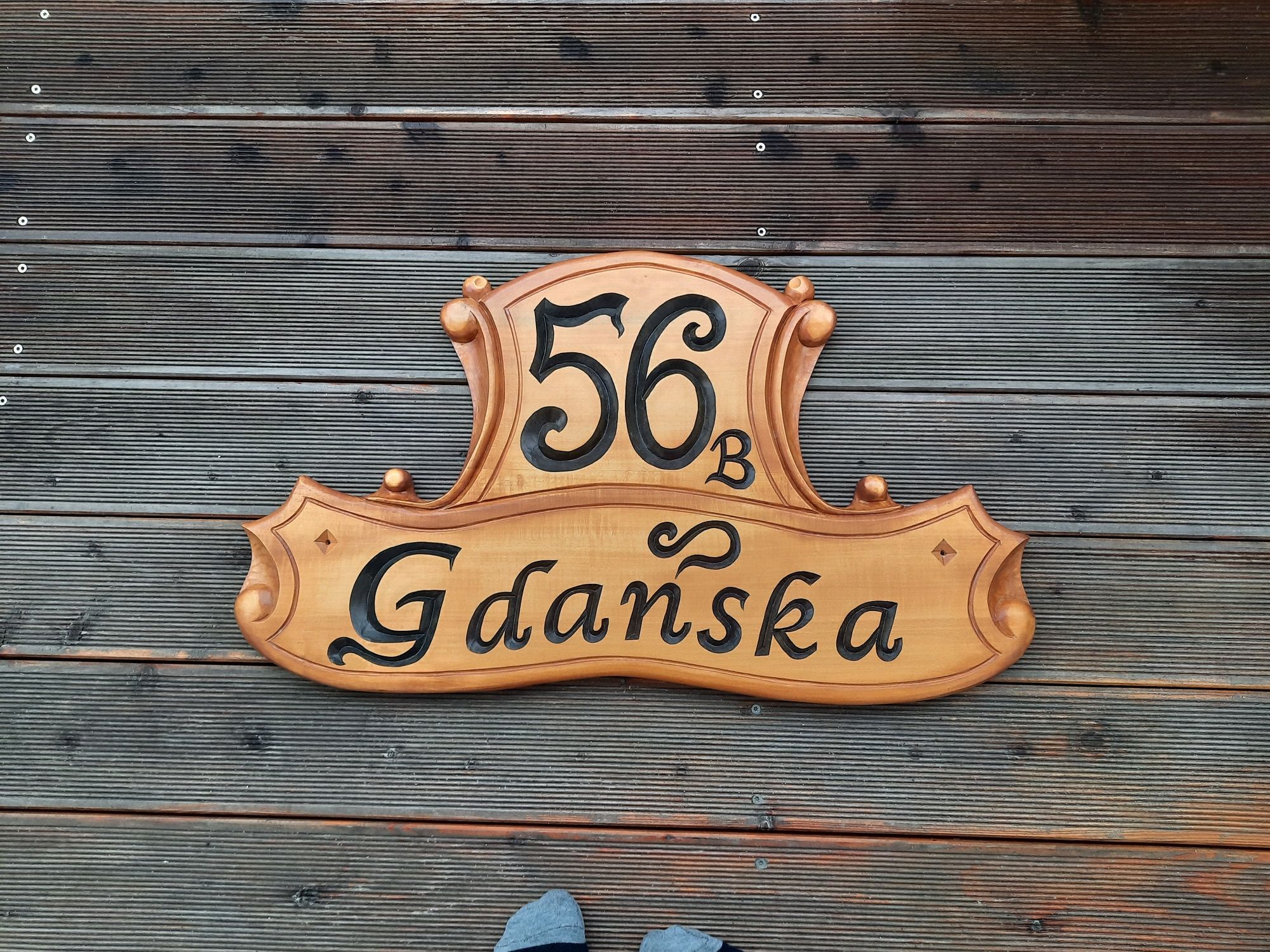 Szyld numer tabliczka na dom drewniany ręcznie rzeźbiony rękodzieło