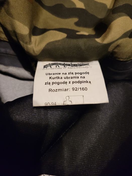 Komplet ubrania na zła pogodę Straży Granicznej, SG14