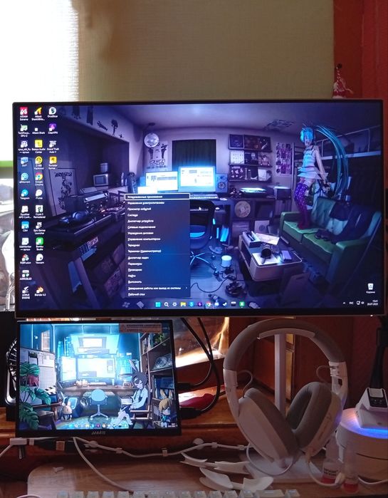 Білий ПК+монітор та інше Ryzen 5600, b550m, 1070ti