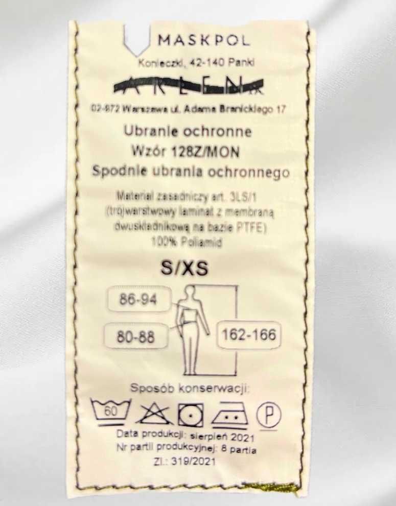 SPODNIE ubrania ochronnego wzór 128Z/MON S/XS ( 80-88/162-166 )