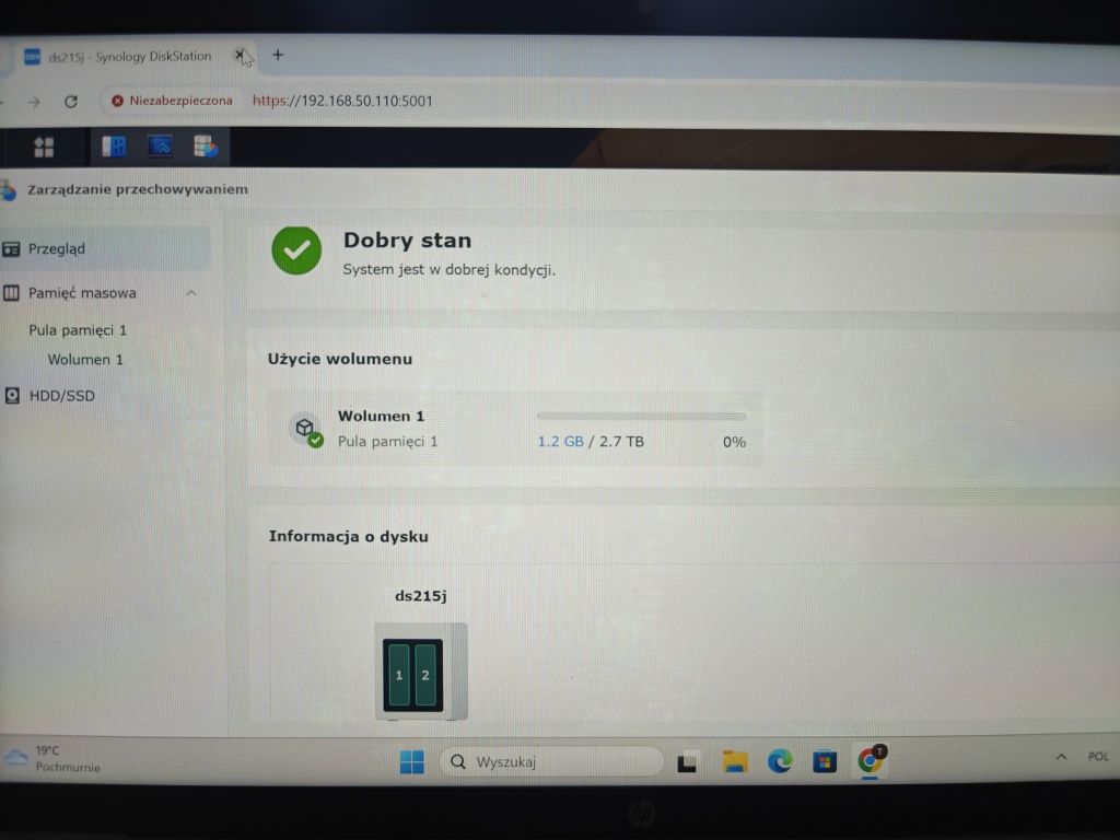 Serwer NAS Synology DS215j + 2x 3TB – gotowy do pracy –