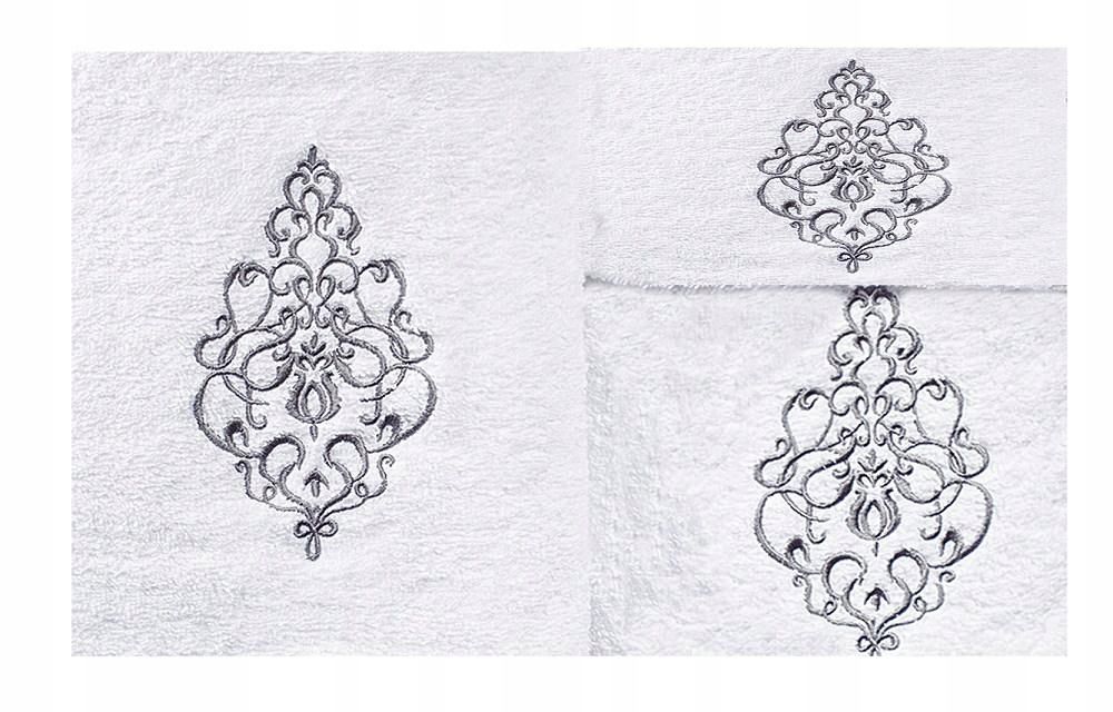 Komplet ręczników w folii 3 szt Ornament biały