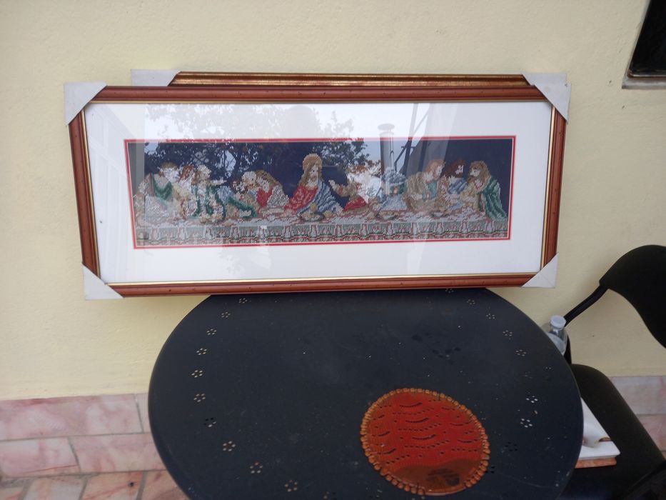 2 Quadros bordados da Sagrada Faimilia