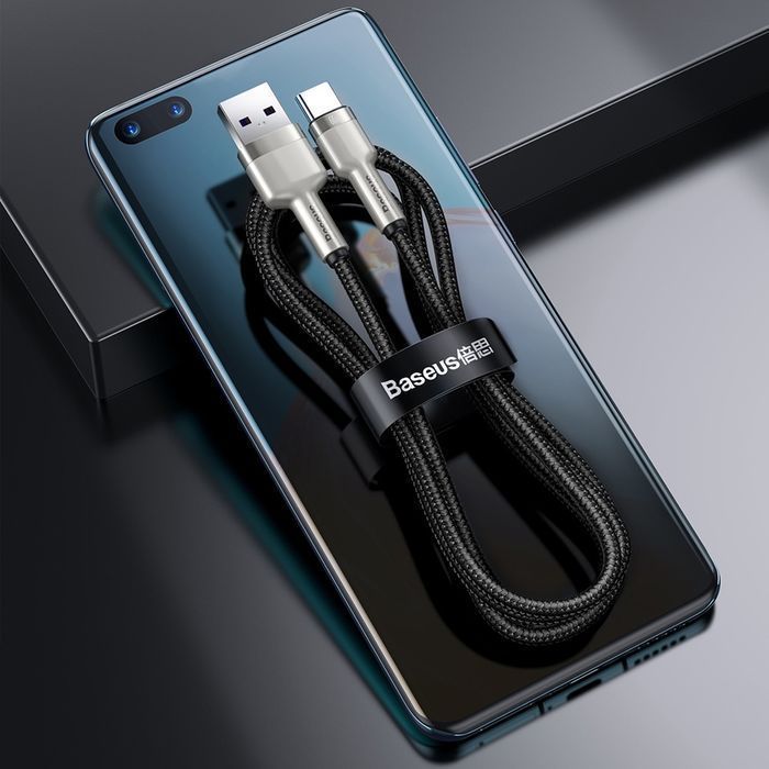 Kabel 2M Baseus mocny przewód nylonowy Cafule Metal USB do USB-C Type