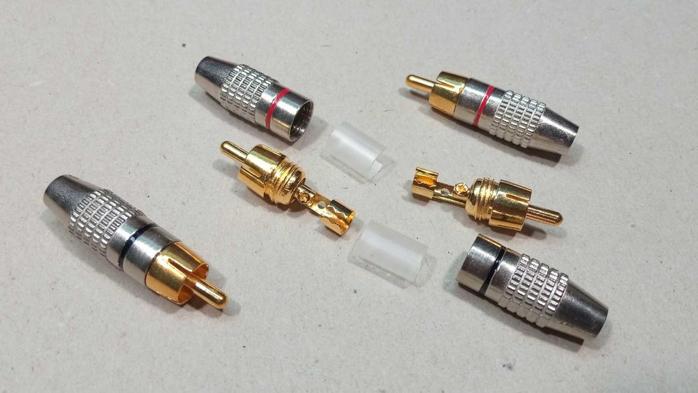 Штекери RCA тюльпан 2 шт чорний червоний.