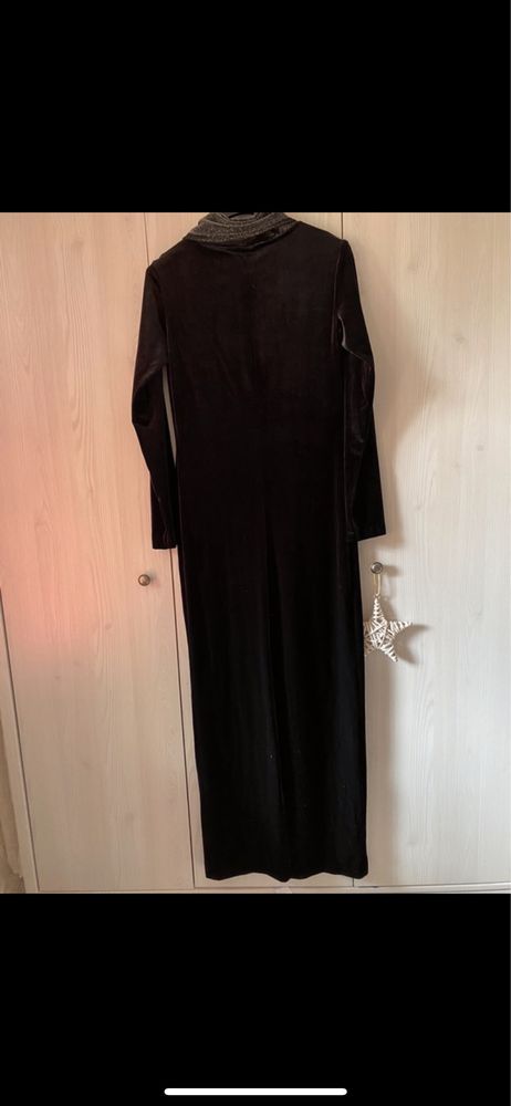 Sukienka czarna aksamit 38 Sylwester