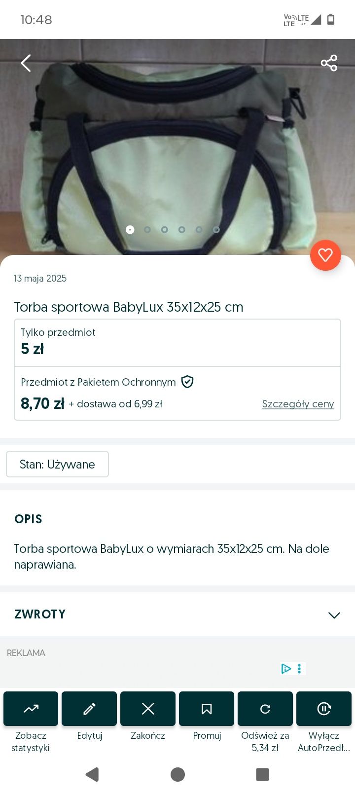 Plecak damski dziecięcy 35x20x10 cm