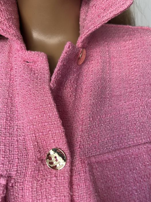 Zara różowy żakiet bluza marynarka bilerko złote guziki oversize xs