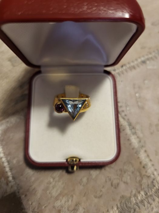 Złoty Pierscionek Mistrza złotnika 18K [750] Diamenty Certyfikat