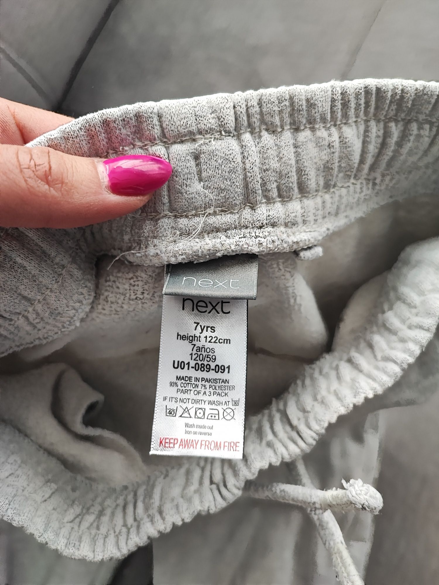 Dwupak szare dresy next dziewczynka 122 h&m legginsy prążek czarne