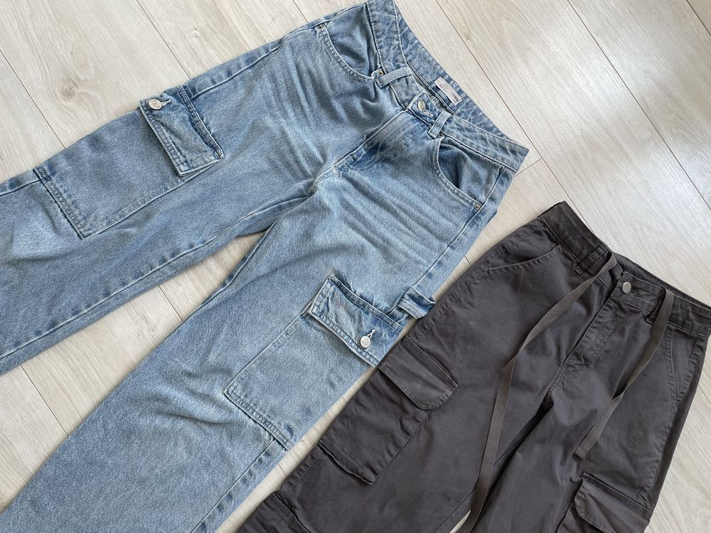 Spodnie, jeansy damskie  2 szt XS cargo, bojówki