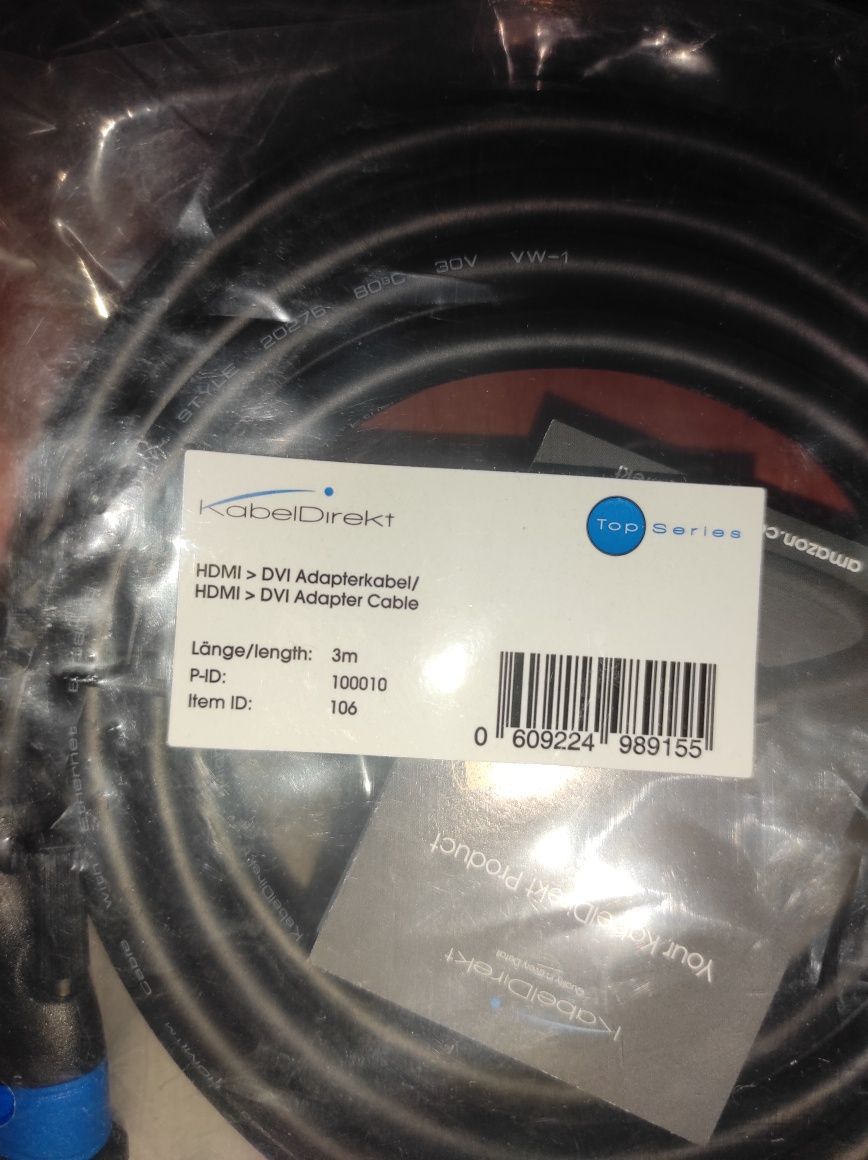 Kabel adapter 3m HDMI DVI