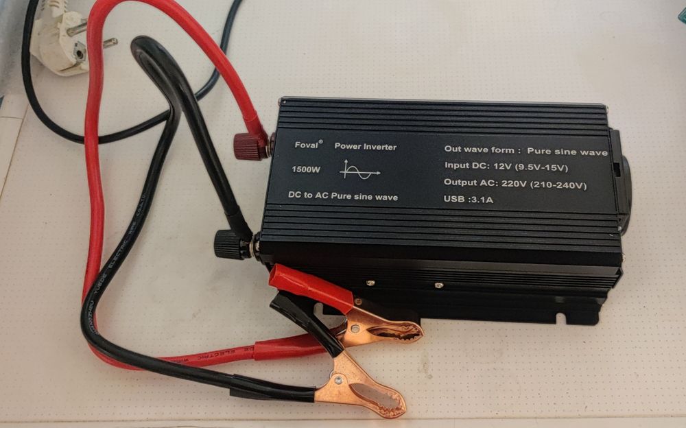 Инвертор Foval 1500w 12-220v чистый синус для котла