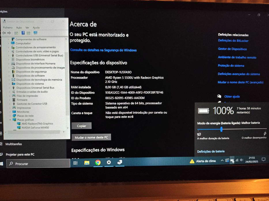 ASUS ZENBOOK 14 - Ryzen 5 5500U GeForce MX450 8/256gb bateria + de 8 H