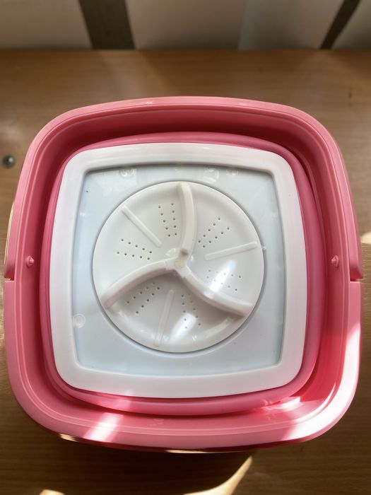 Мініатюрна пральна машинка (рожева) повний набір (нова)