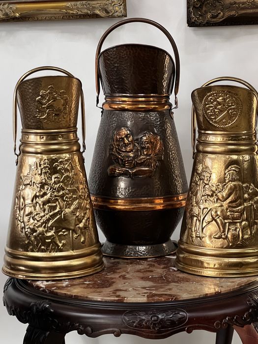 Зольник Відро Кашпо старовинні мідно-латунні.Бельгія