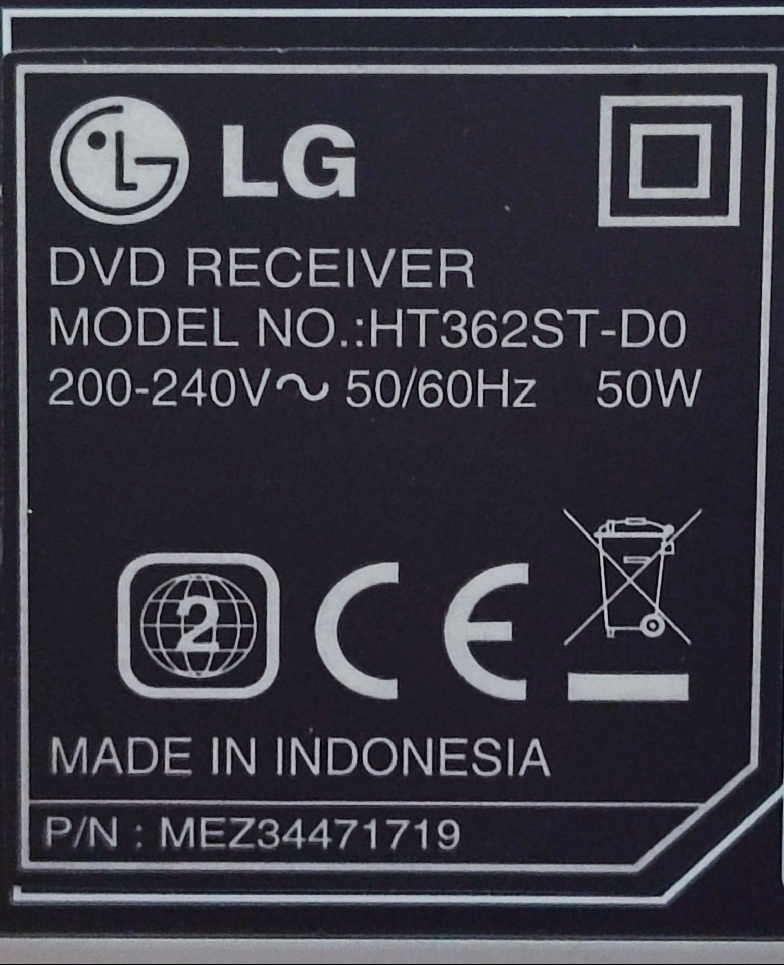 LG DVD Receiver HT362 5.1