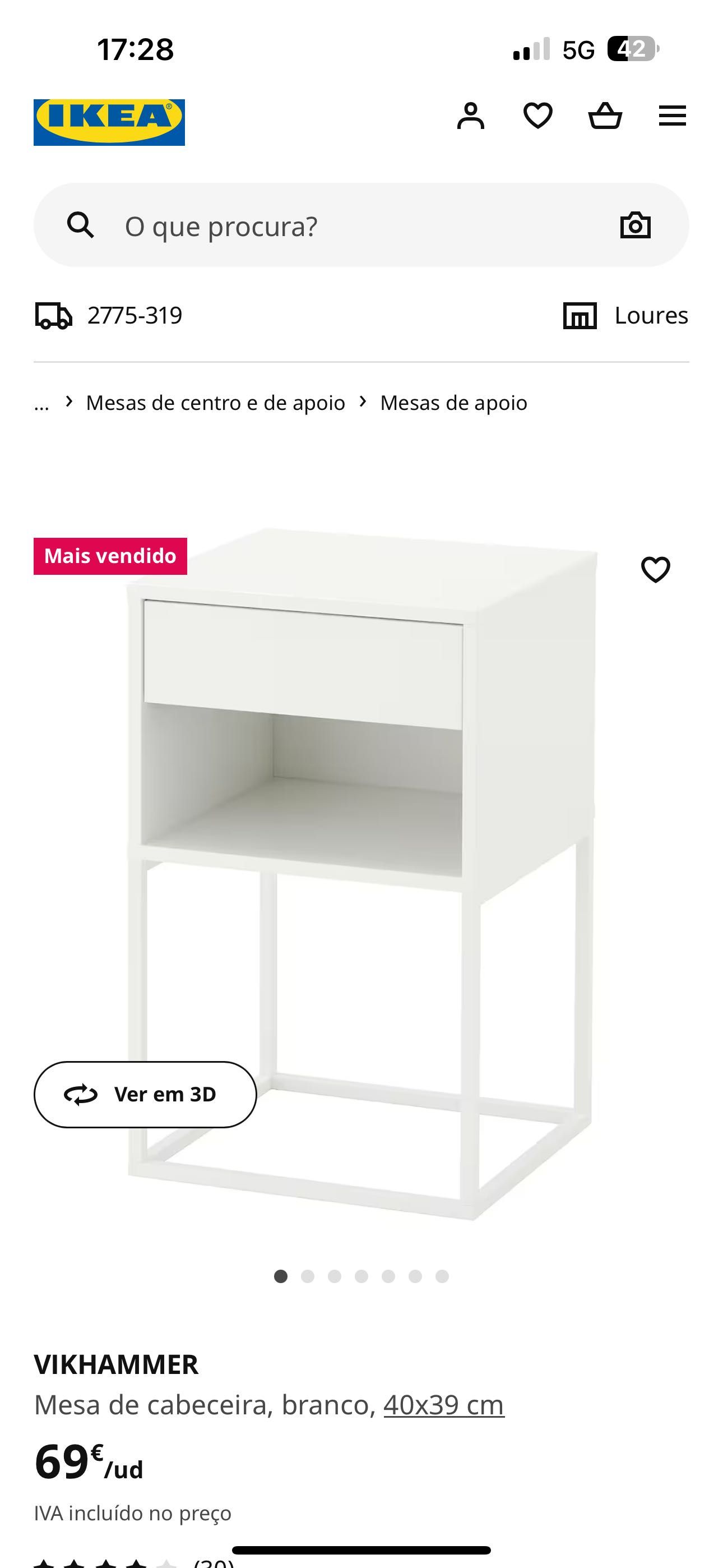 Mesas de cabeceira Ikea