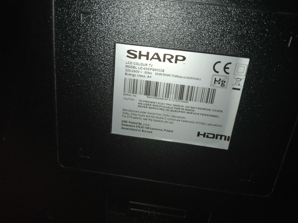 Smart tv Sharp YouTube Netflix + transport
