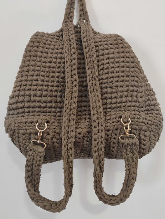 Mochila crochê malha trapilho