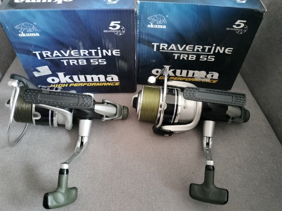 2x Okuma Travertine trb 55 kołowroteki z wolnym biegiem