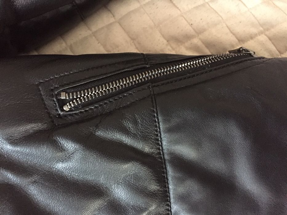 Тёплая кожаная куртка