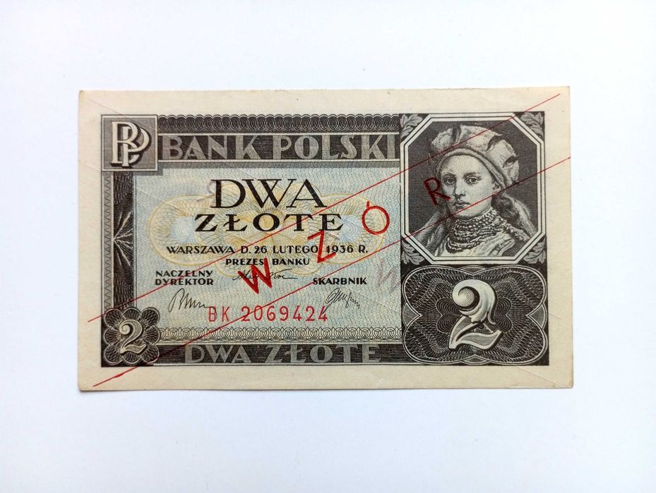 2 zł 1936  - BK - WZÓR  RZADKI   st. 1- UNC-
