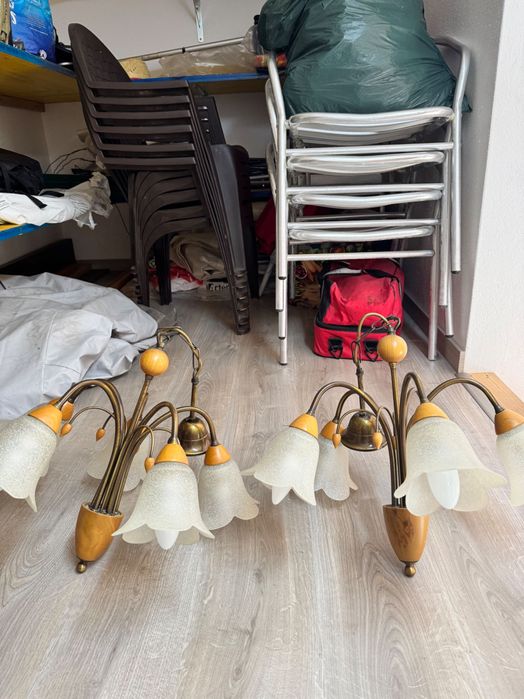 Candeeiros de teto de 5 luminárias