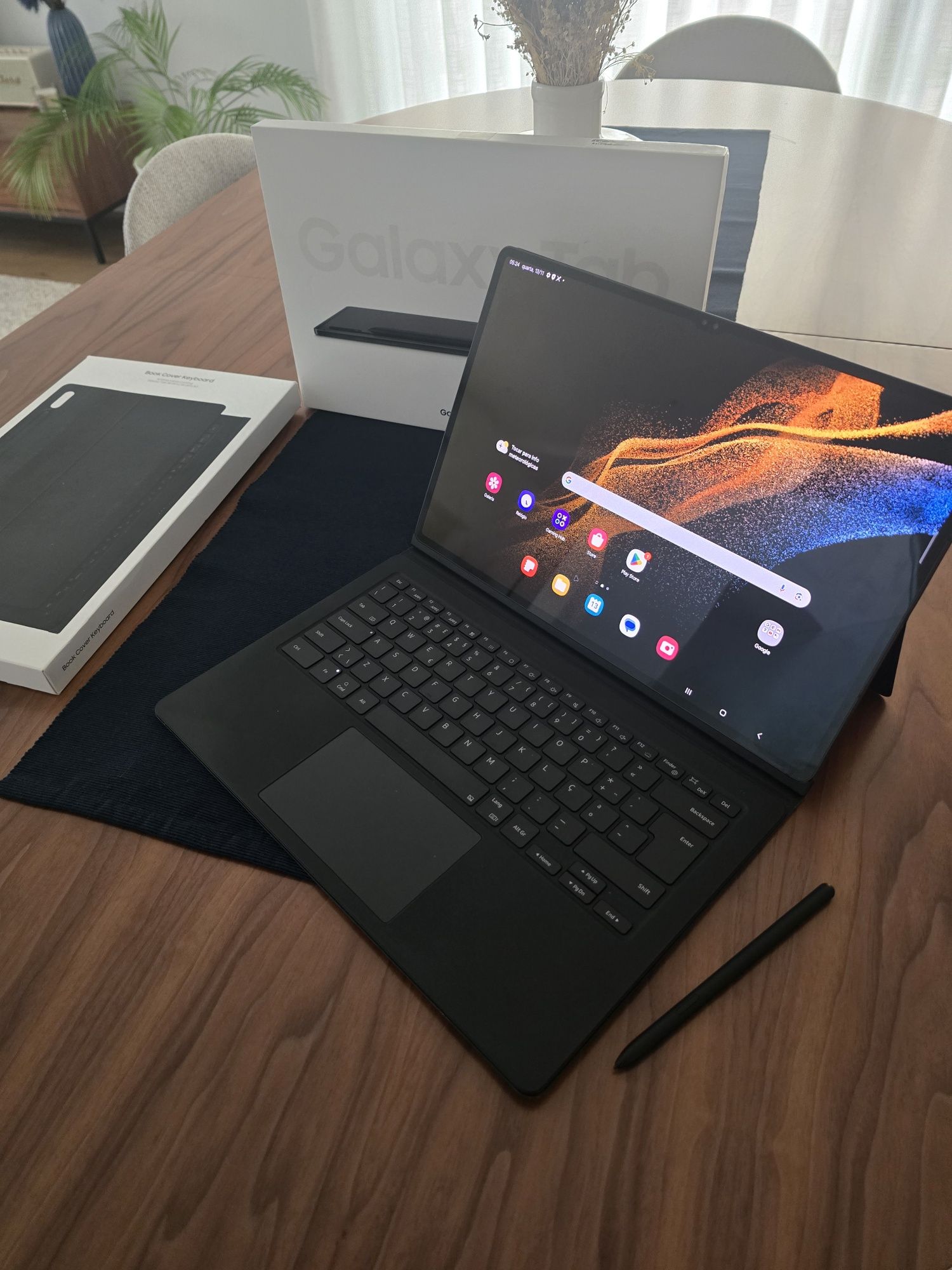 Capa Teclado Samsung Tab S9 Ultra e S8 Ultra. Capa Original. Com caixa