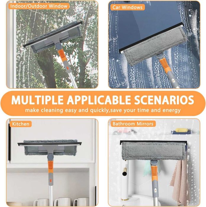 Myjka do szyb teleskopowa od 23 cm do 200 cm, ściągaczka do okien