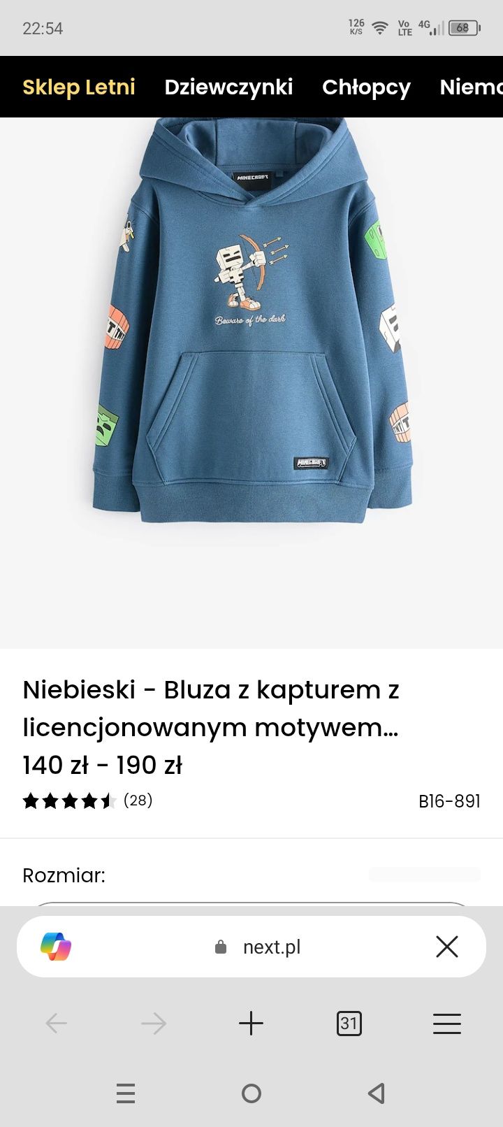 Bluza z kapturem Minecrafta