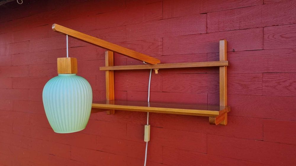 Półka z lampą Design PRL lata 60 Czechosłowacja