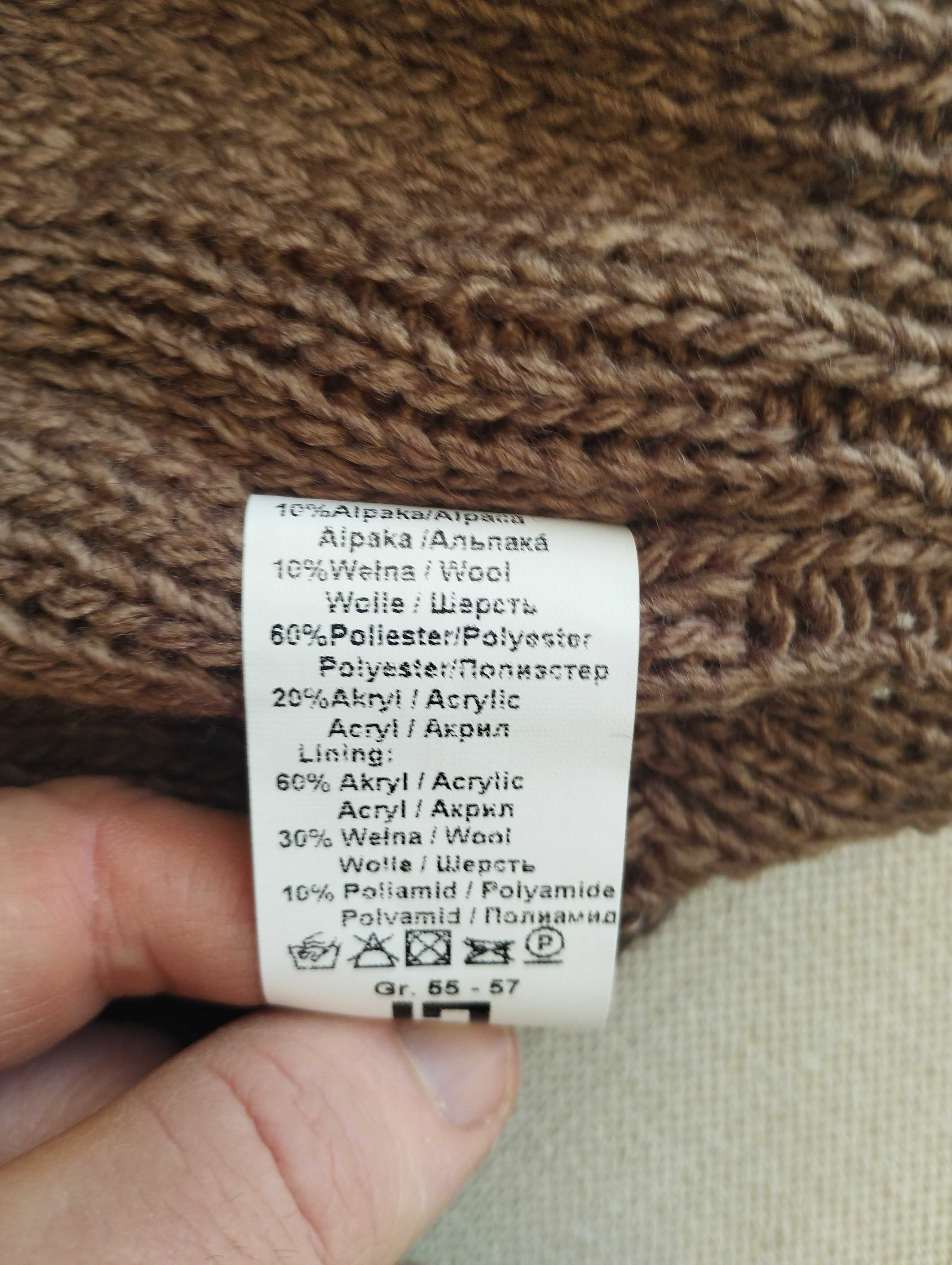 Czapka z wełny alpaka bardzo ciepła oryginalna jakość premium