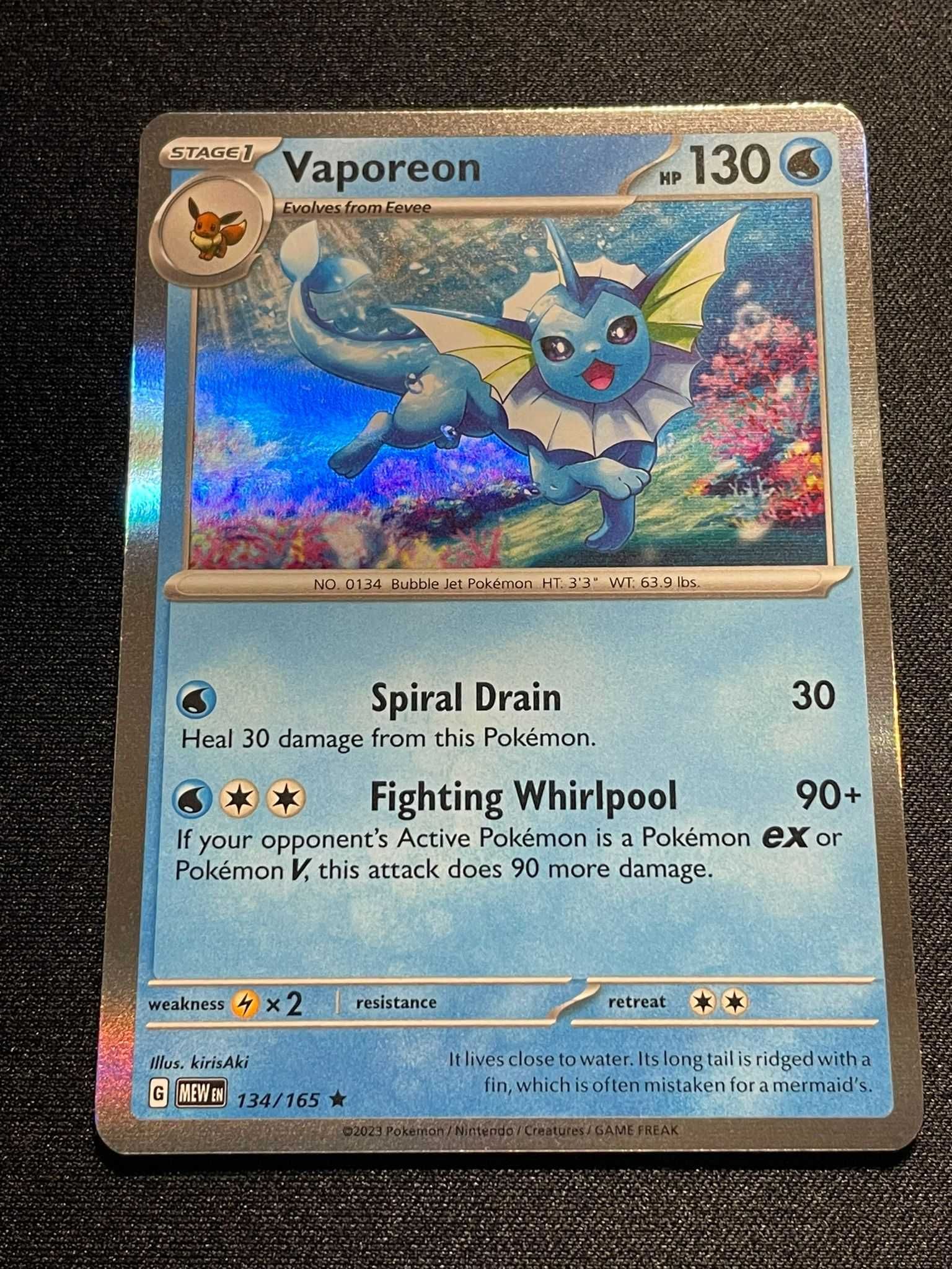 Carta Pokémon Vaporeon 134/165 Scarlet & Violet 151