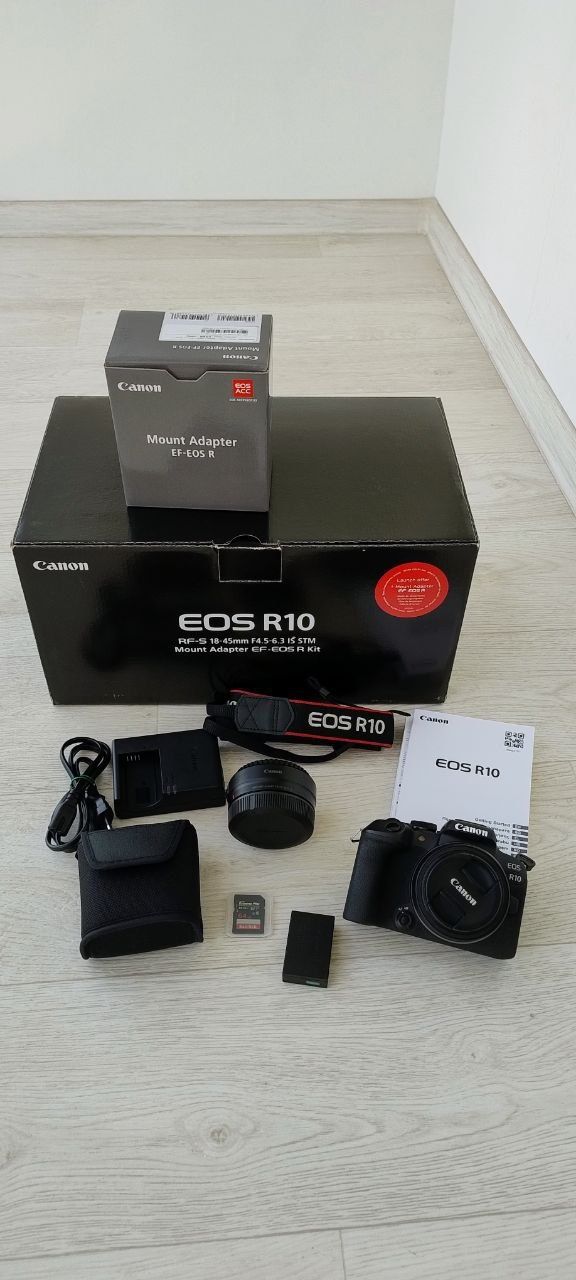 Canon EOS R10 RF-S 18-45 F4.5-6.3 IS STM + Mount Adapter EF-EOS R Kit