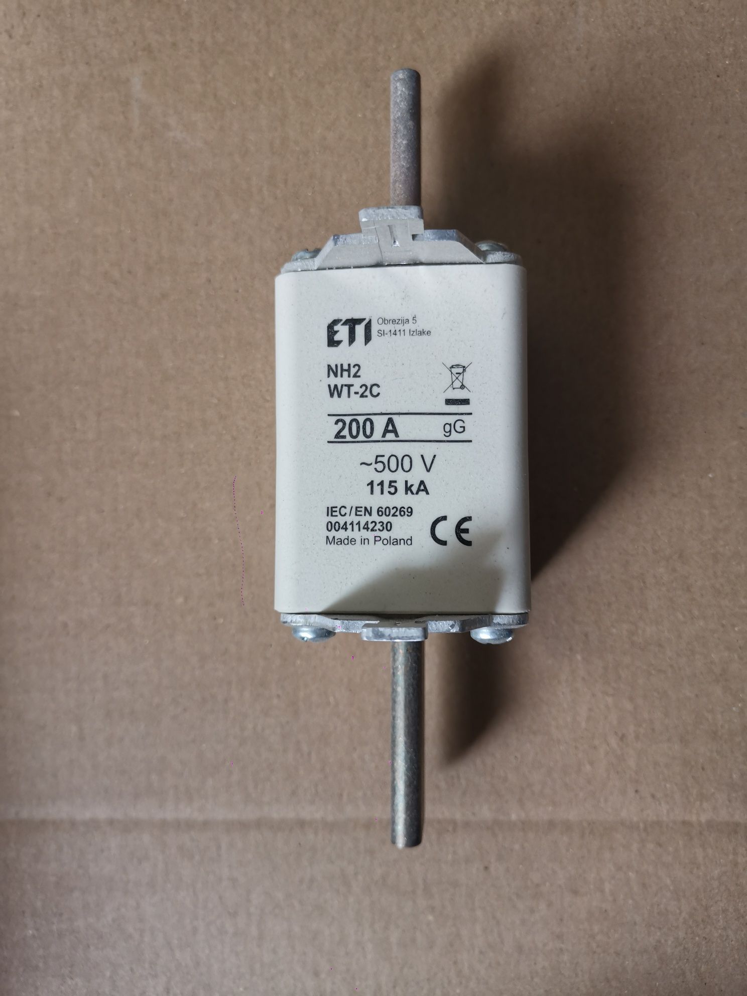 Wkładka bezpiecznikowa eti szybka NH2/WT-2C gG 200A