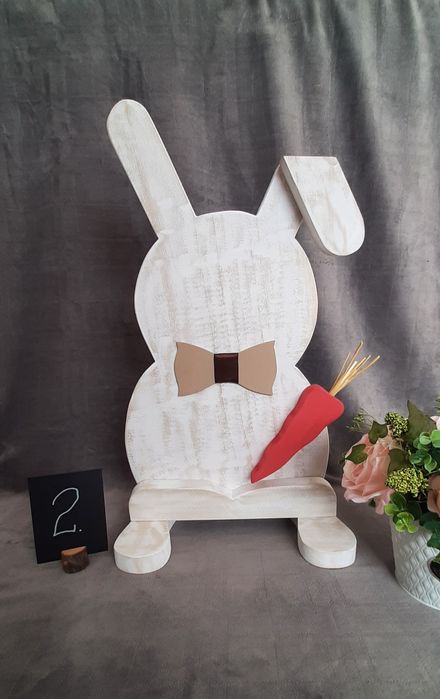 Zając wielkanocny, królik . Dekoracja domu, ogrodu . Duży. Handmade.