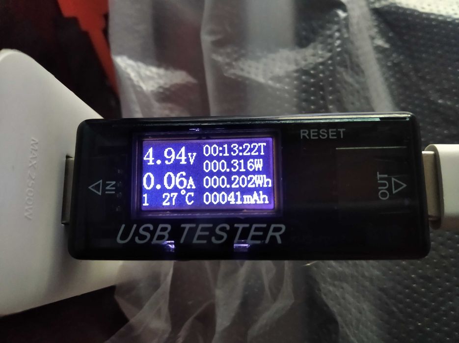 USB тестер KWS-MX17 4-30V 5A для проверки зарядок/кабелей/Power Bank