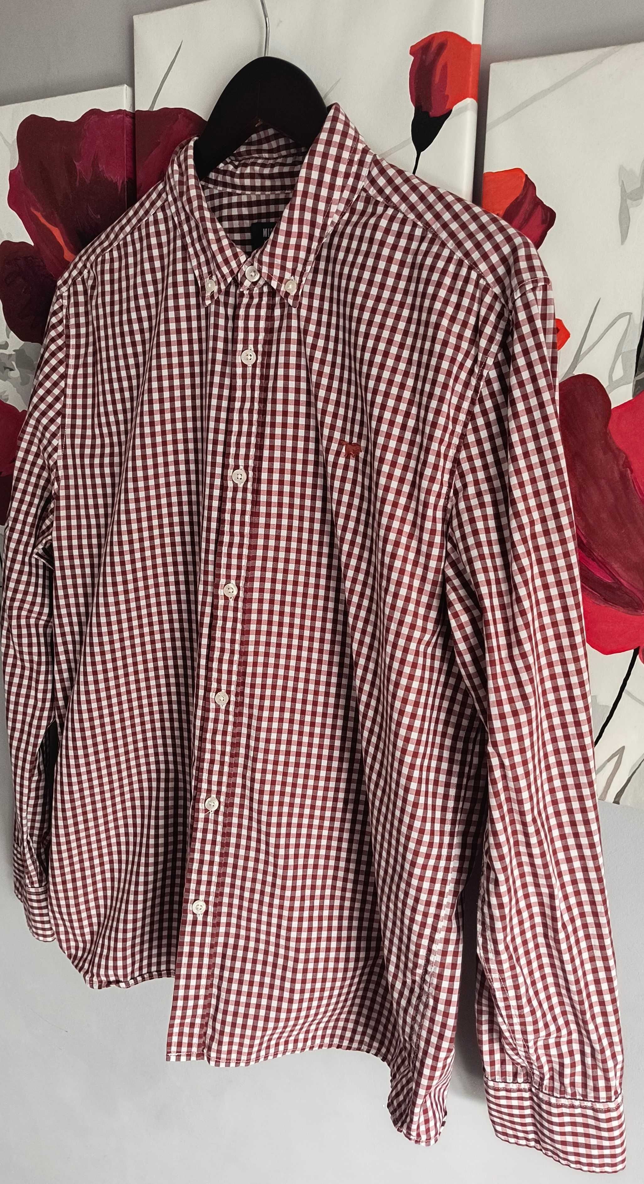 Mustang koszula męska slim fit rozmiar L w kratkę długi rękaw casual